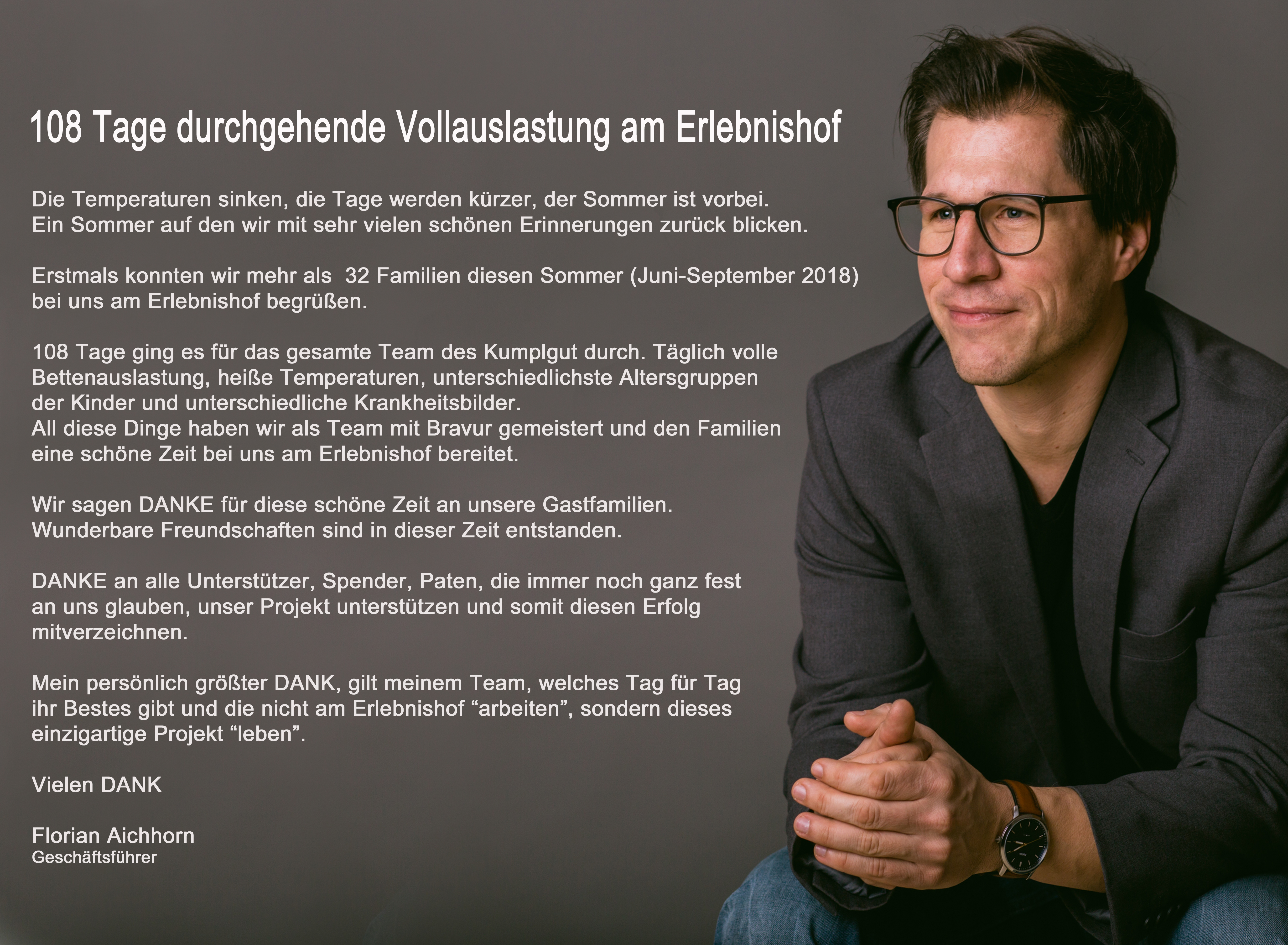 108 Tage durchgehende Vollauslastung am Erlebnishof