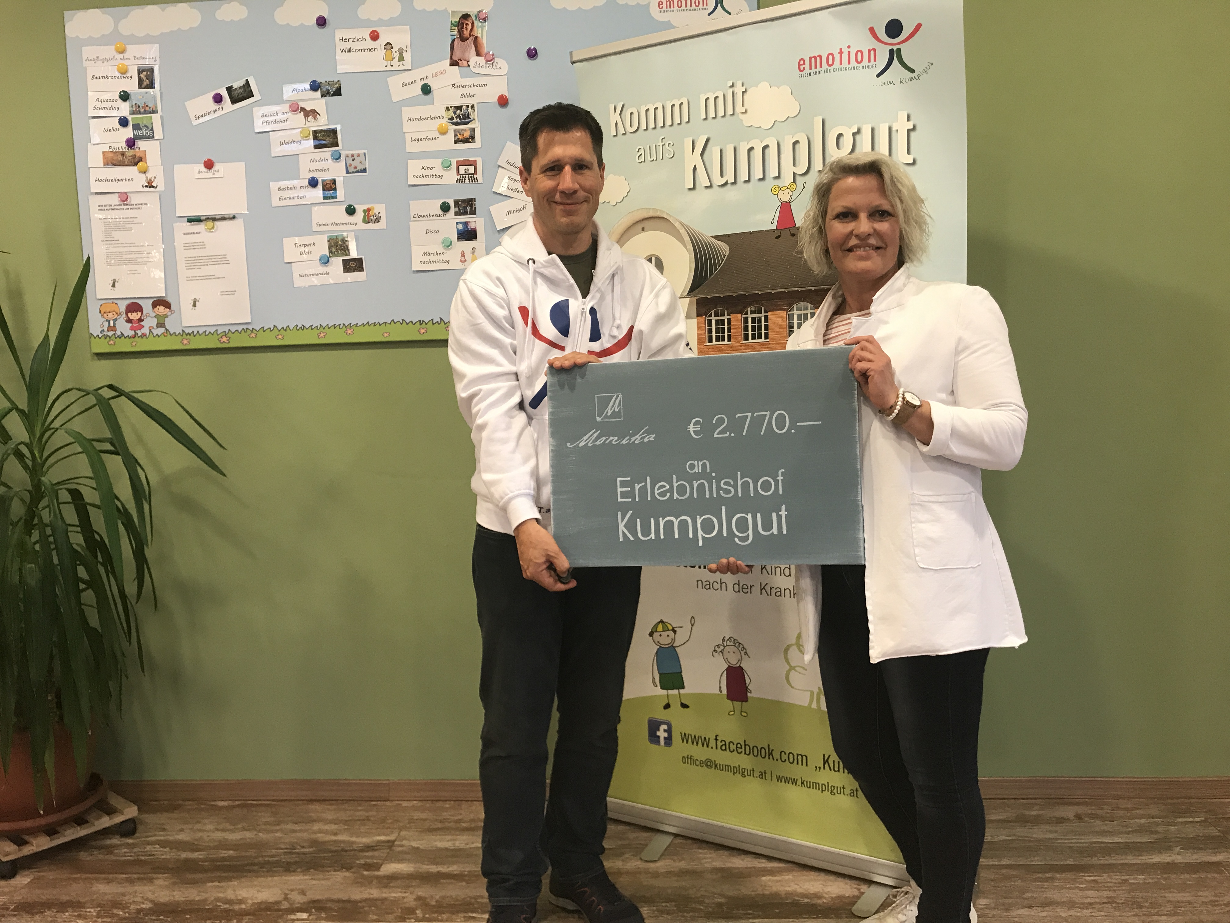 Monika Kaltseis spendet € 2.770,– für weitere Urlaubstage